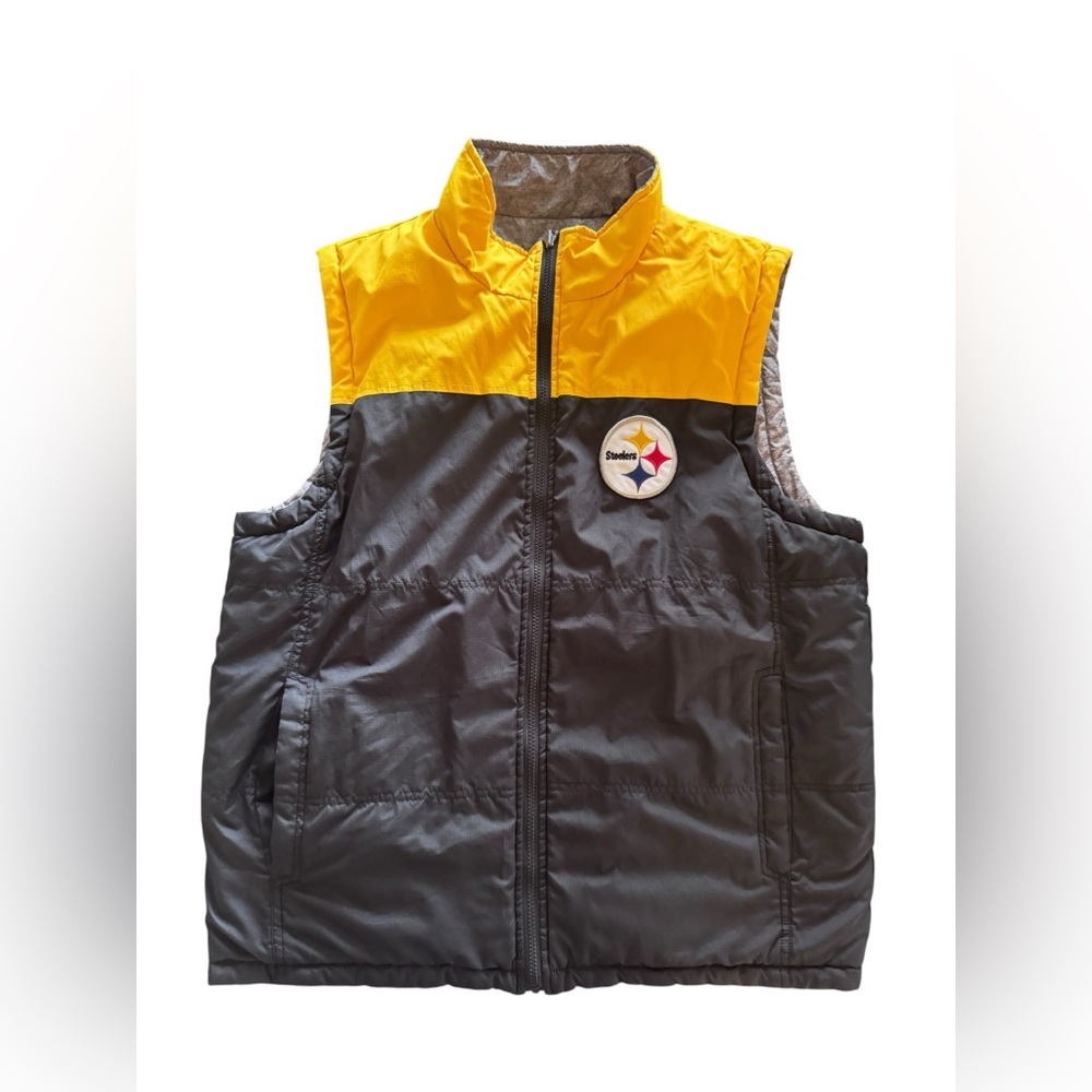 NFL brand Pittsburgh Steelers reversible puffer vest Men's L‎